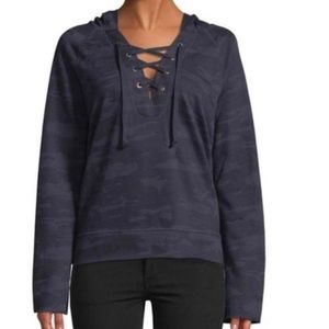 Sanctuary Lace Up Camo Sweatshirt